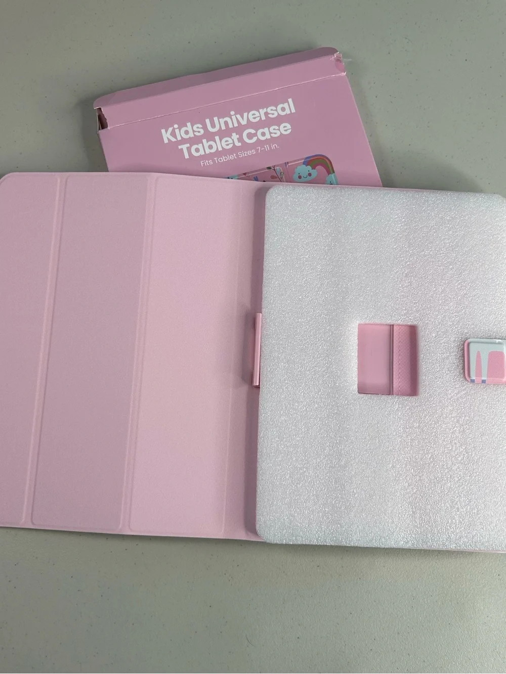 Kids Folding Folio Tablet Case Unicorn Rainbow Pink Multicolor